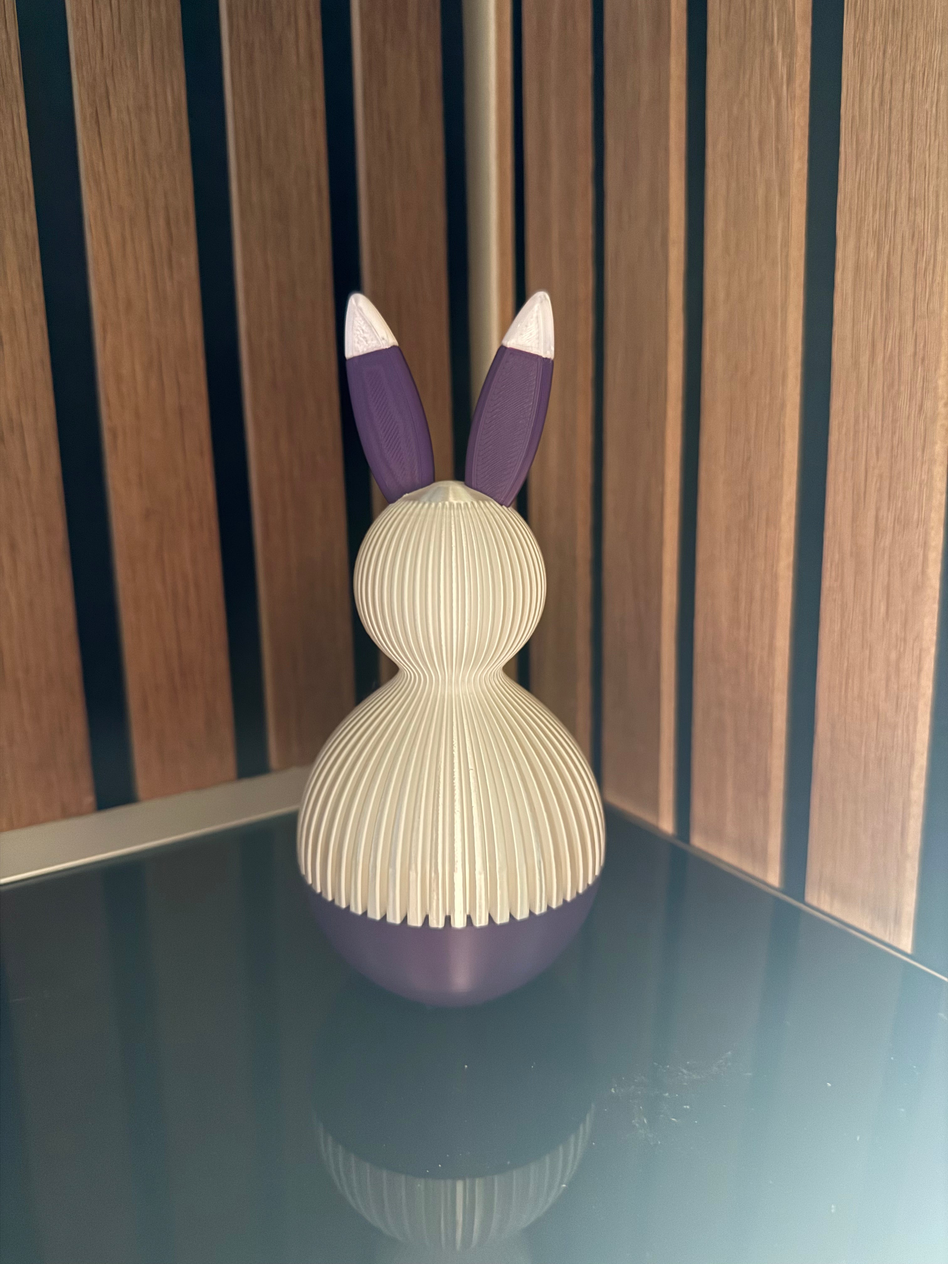 Japandi Osterhase (Geschenkfach) Weiss (Silk) / Lila